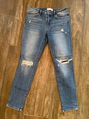 VERVET BY FLYING MONKEY Distressed Light Blue Skinny Jeans